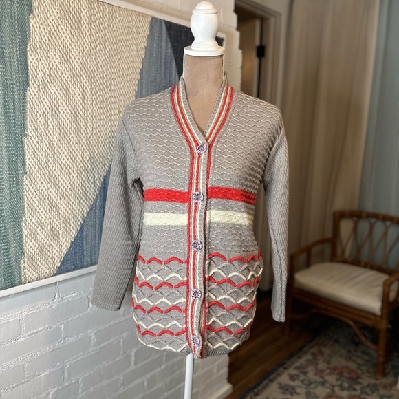 Mom's Creation Handmade Grey Button Up Cardigan - Picture 3 of 10